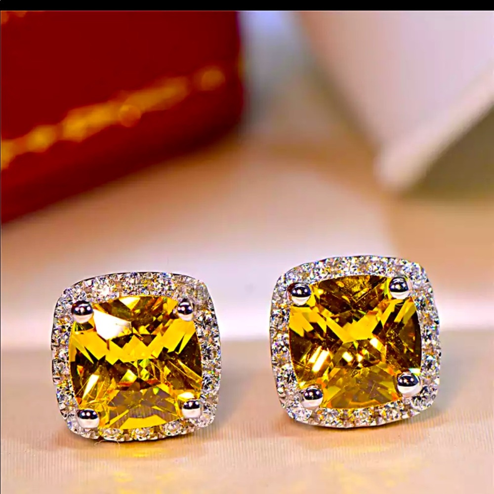 Yellow stud earrings